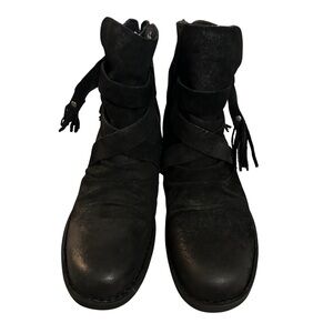 BORN Brand Black Leather Zip-Up Boots – Size 6.5